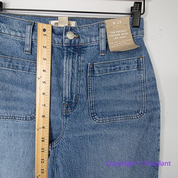New! Madewell Emmett Wide-Leg Full Length Jean lakecourt, size 29 fits like 26 - Picture 6 of 15